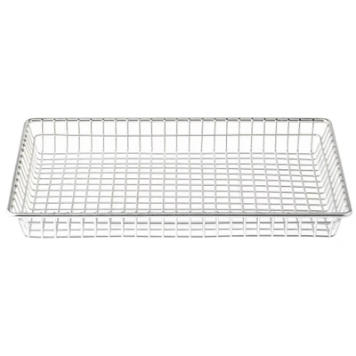 TableCraft Products 10524 12" x 8" x 1 1/2" Rectangular Wire Stainless Steel Serving Basket