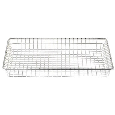 TableCraft Products 10524 12" x 8" x 1 1/2" Rectangular Wire Stainless Steel Serving Basket