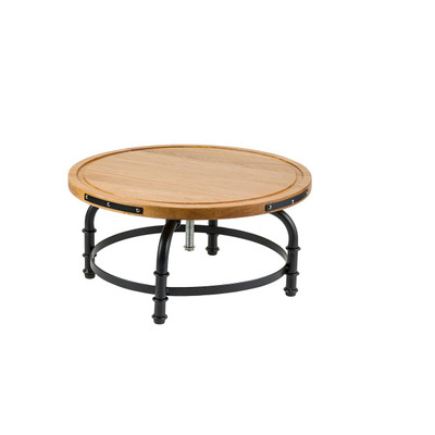 TableCraft Products 10086 13" Acacia Black Powder Coat Rotating Industrial Collection Cake Stand