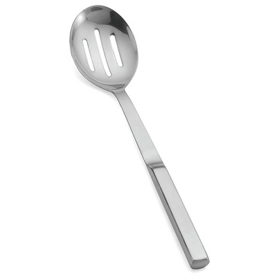 TableCraft Products 4334 11 3/4" Slotted Hollow Handle Stainless Steel Serving Spoon