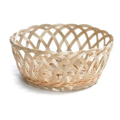 TableCraft Products 1135W 8 1/2" Dia. x 3 1/4"H Hand-Woven Basket