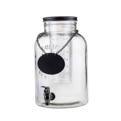 TableCraft Products 10090 10" W x 8" D x 12 3/4" H 2 Gal. Glass Industrial Collection Beverage Dispenser