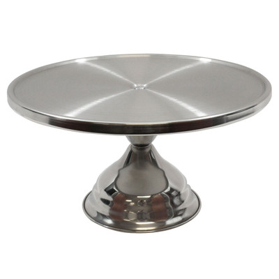 TableCraft Products 821U 12 - 3/4" Dia. x 3 - 7/8" H Stainless Steel Unassembled Cake Stand Only