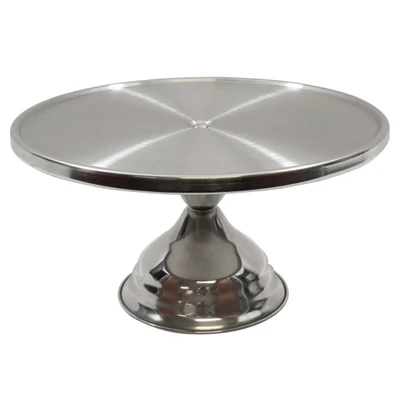 TableCraft Products 821U 12 - 3/4" Dia. x 3 - 7/8" H Stainless Steel Unassembled Cake Stand Only