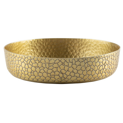 TableCraft Products 10740 8-1/2" Dia. Round Crackle Pattern Aluminum Gold Powder Coated Finish