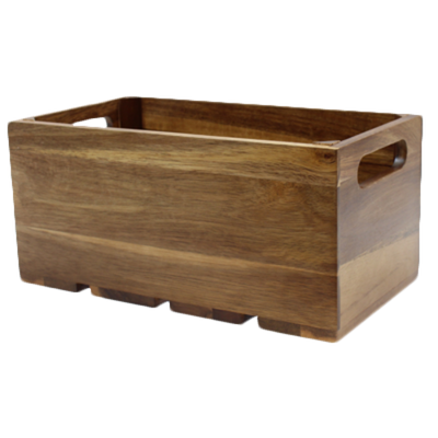 TableCraft Products CRATE116 20.75" W x 12.75" D x 6.25" H Brown Full Size Gastro Serving / Display Crate Fits 1/1 GN Pan