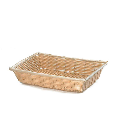 TableCraft Products 1189W 16 1/4" W x 11 1/4" D x 3" H Rectangular Hand-Woven Basket - 6/Case