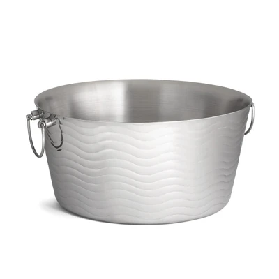 TableCraft Products WBT199 6.75 Gal. Round Stainless Steel Wave Collection Beverage Tub