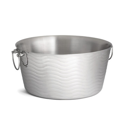 TableCraft Products WBT199 6.75 Gal. Round Stainless Steel Wave Collection Beverage Tub
