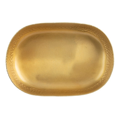 TableCraft Products 10704 9 1/4" x 6 3/8" x 2 5/8" 64 Oz. Oval Aluminum Bowl / Basket