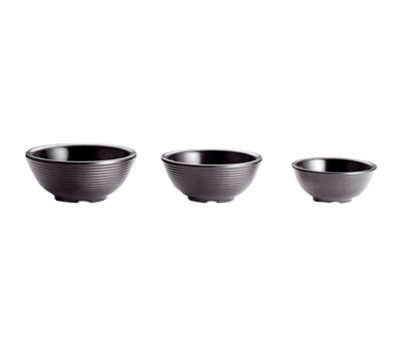 TableCraft Products RAM3RBK 3 Oz. Round Melamine Black Ribbed SaferFoods Solutions Ramekin