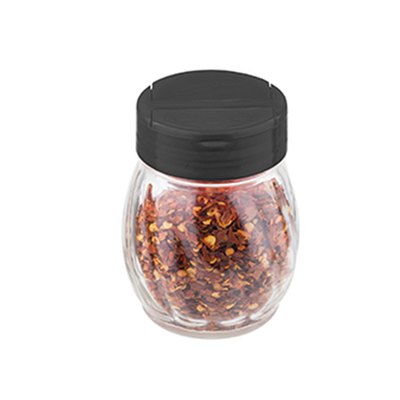 TableCraft Products 10327 6 Oz. Black Glass Flip Top Plastic Lid Shaker