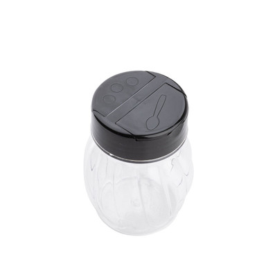 TableCraft Products 10327 6 Oz. Black Glass Flip Top Plastic Lid Shaker