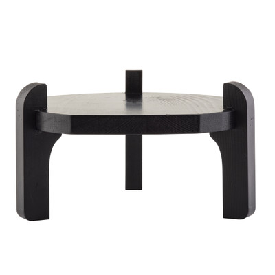 TableCraft Products 10756 10" Dia. x 53/4" Pinewood Black Beverage Dispenser Stand Only
