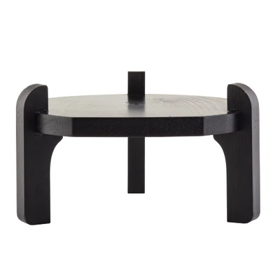 TableCraft Products 10756 10" Dia. x 53/4" Pinewood Black Beverage Dispenser Stand Only