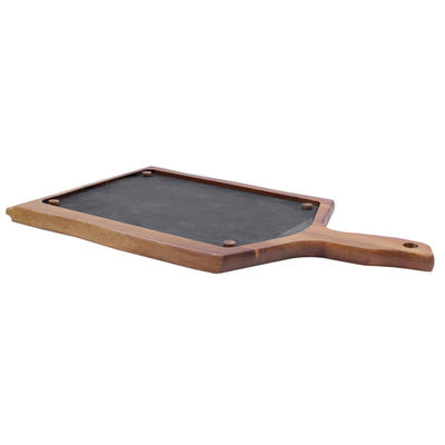 TableCraft Professional Bakeware UCW10 15 3/4" W x 9" D x 5/8" H Rectangular Acacia Underliner With Handle