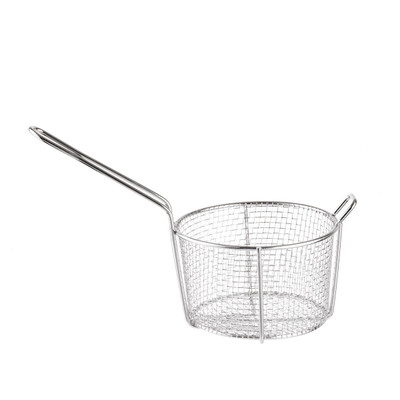 TableCraft Products 987  8 1/4" Dia. x 5" H Round 18/18 Stainless Steel Cooking Basket - 2/Case