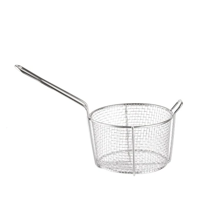 TableCraft Products 987  8 1/4" Dia. x 5" H Round 18/18 Stainless Steel Cooking Basket - 2/Case