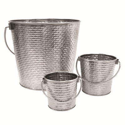TableCraft Products GTSS87 1 1/4 Gal. 8" Dia. x 7"H Round Stainless Steel Brickhouse Collection Pail