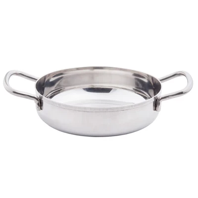 TableCraft Products 10292 8" W x 5 7/8" D x 1 3/8" H 16 Oz. With Handles Stainless Steel Without Lid Mini Brazier
