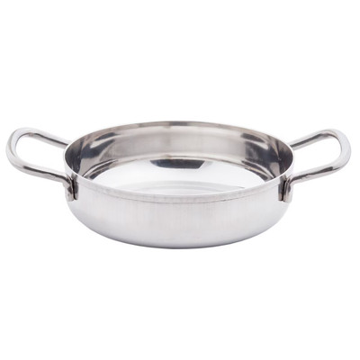 TableCraft Products 10292 8" W x 5 7/8" D x 1 3/8" H 16 Oz. With Handles Stainless Steel Without Lid Mini Brazier