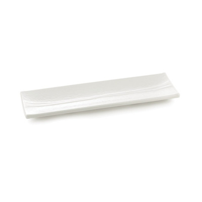 TableCraft Products M206 20" W x 6" D White Rectangular Melamine Frostone Collection Dish