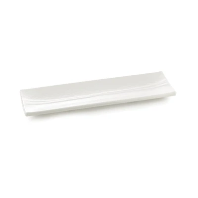 TableCraft Products M206 20" W x 6" D White Rectangular Melamine Frostone Collection Dish