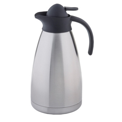 TableCraft Products 10297 34 Oz. Vacuum Insulated Thumb Press Black Plastic Lid Coffee Carafe