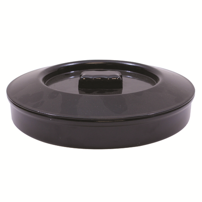 TableCraft Products TW771 7 3/4" Dia. x 1 3/4"H Round Polypropylene Black Tortilla Warmer