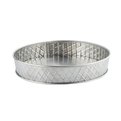 TableCraft Products 10034 8 1/8&quot; W x 1 1/2&quot; H Round Stainless Steel Lattice Collection Platter