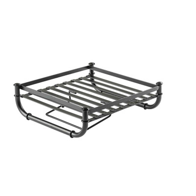 TableCraft Products 10075 11 1/4" W x 12 1/4" D x 3 3/4" H Metal Black Powder Coat Industrial Collection Cutlery Holder Rack