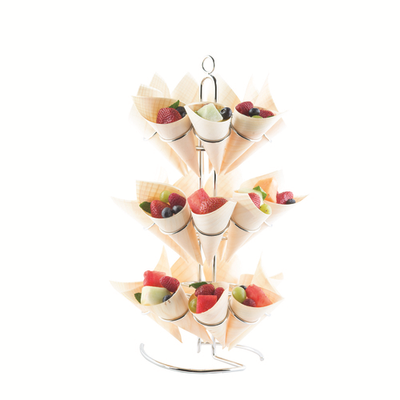 TableCraft Products DCH27 Chrome 3-Tier Holds 27 Cones Cone Holder