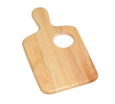 TableCraft Products 79A 13 1/2" W x 7 1/2" D x 3/4" H 2-3/4" Dia. Natural Finish Wood Bread Board