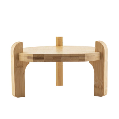 TableCraft Products 10755 10" Dia. x 5 3/4" Beverage Dispenser Stand Only Bamboo