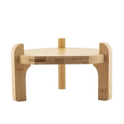 TableCraft Products 10755 10" Dia. x 5 3/4" Beverage Dispenser Stand Only Bamboo