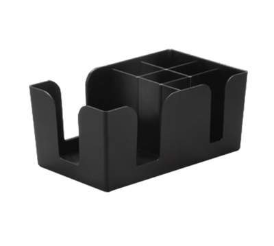 TableCraft Products 101 9 1/2&quot; W x 5 3/4&quot; D x 4&quot; H Black ABS Plastic Bar Caddy