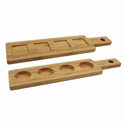 TableCraft Products FLIGHT1 17" x 4" x 5/8" Reversible Bamboo Cash & Carry Wood Paddle Flight