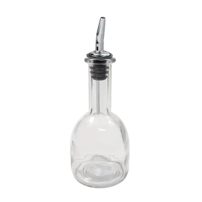 TableCraft Products 10404 10 Oz. Clear Glass With Stainless Steel Pourer Oil &amp; Vinegar Bottle