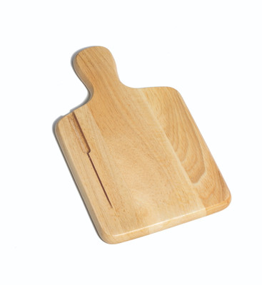 TableCraft Products 79K 13 1/2" W x 7 1/2" D x 3/4" H Natural Finish Wood Bread Board With Knife Slot