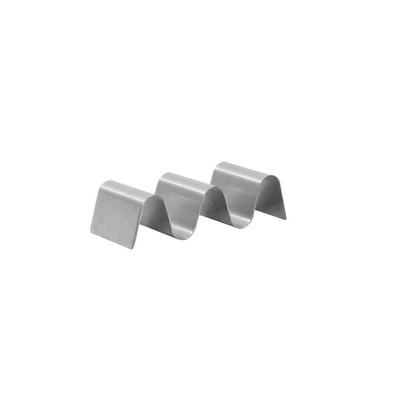 TableCraft Products TRS23 5 5/8" W x 2 1/4" D x 1 1/2" H Stainless Steel Solid Taco Taxi Server