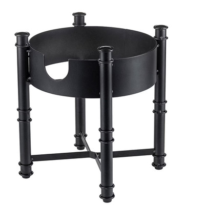 TableCraft Products 10262 8 1/2" W x 8 1/2" D x 10 1/4" H Metal Black Powder Coat Industrial Collection Beverage Dispenser Base Only