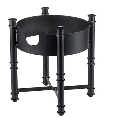 TableCraft Products 10262 8 1/2" W x 8 1/2" D x 10 1/4" H Metal Black Powder Coat Industrial Collection Beverage Dispenser Base Only