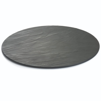 TableCraft Products MG16 16" Dia. Black Round Melamine Frostone Collection Display Tray
