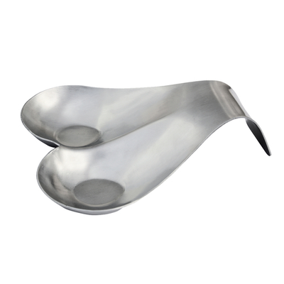 TableCraft Products HB2 7 1/2" W x 7" D x 2" H Stainless Steel Spoon Rest