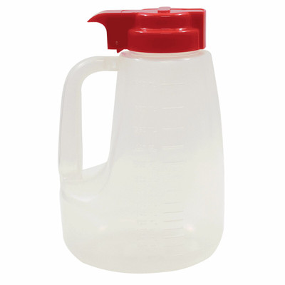 TableCraft Products PP64R 64 Oz. Clarified Polypropylene Red Option Dispenser