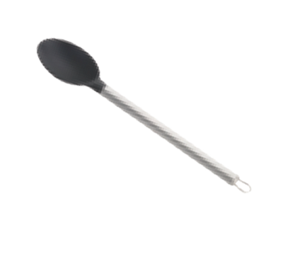 TableCraft Professional Bakeware CW400 13" Black Silicone Head Stainless Steel Handle Serving Spoon