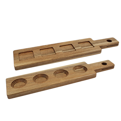 TableCraft Products FLIGHT2 17" x 4" x 5/8" Acacia Cash & Carry Wood Paddle Flight