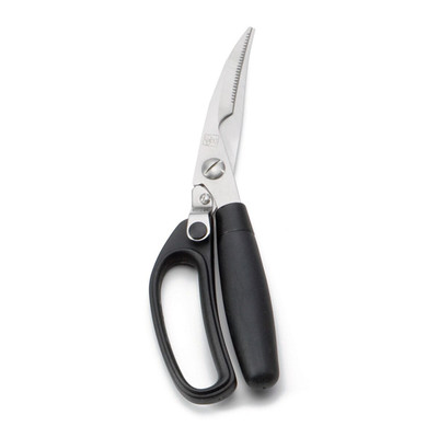 TableCraft Products E6607 9-1/2" x 2-5/8" x 1" Black Stainless Steel Cash &amp; Carry Firm Grip Poultry Shears