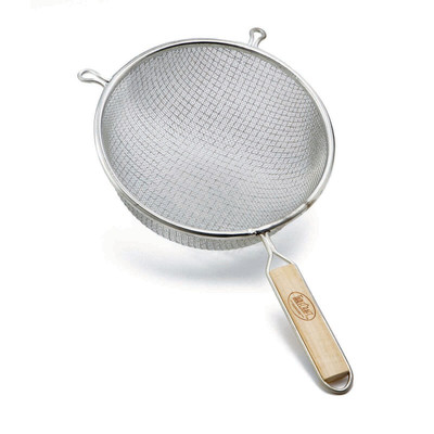 TableCraft Products 98 8" Dia. Tin Plated Double Medium Mesh Strainer