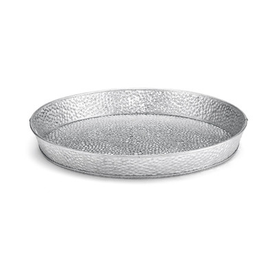 TableCraft Products GP10 10 1/2" Dia. x 1 1/4" Round Galvanized Steel Galvanized Collection Dinner Platter